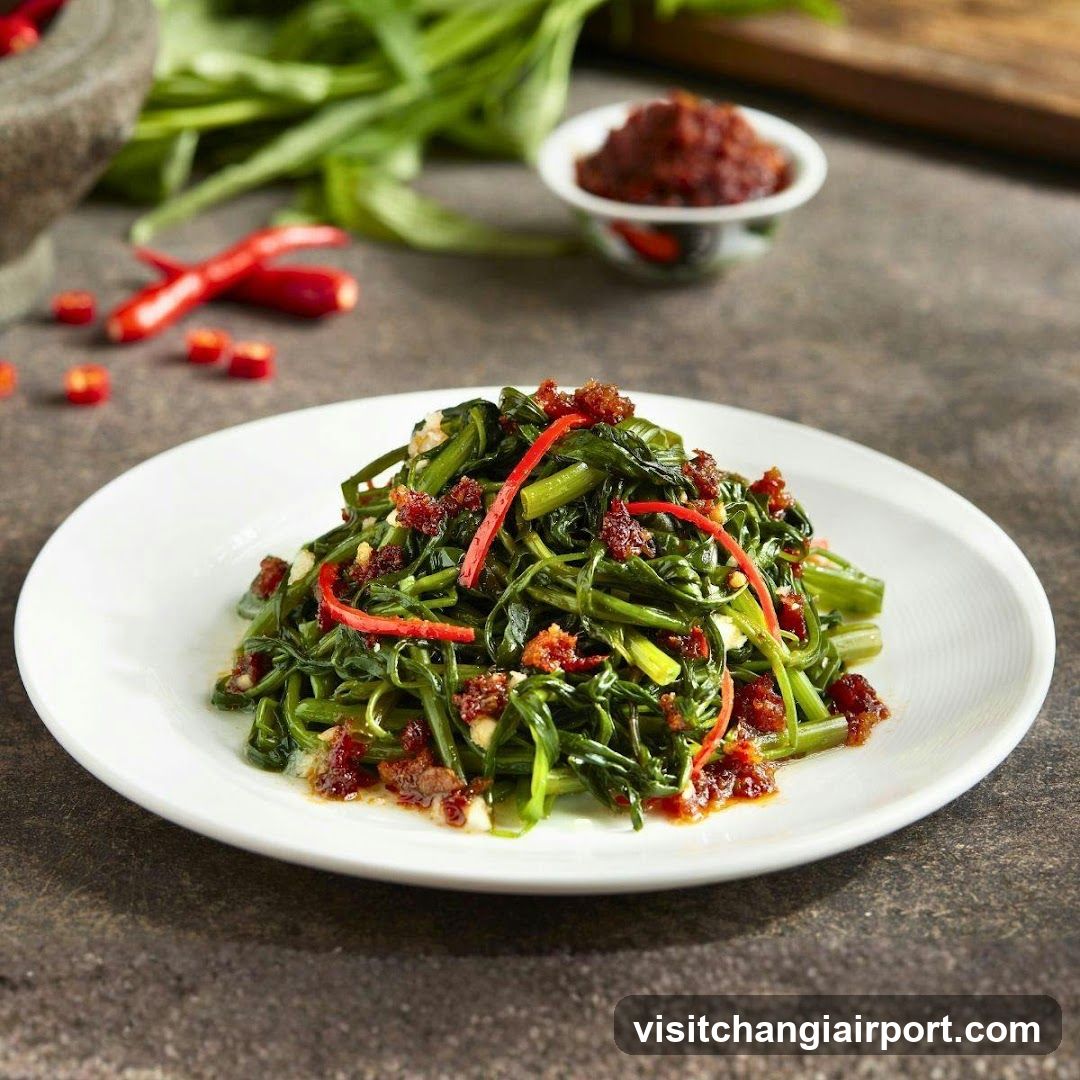 Stir-fried Water Spinach with Chili