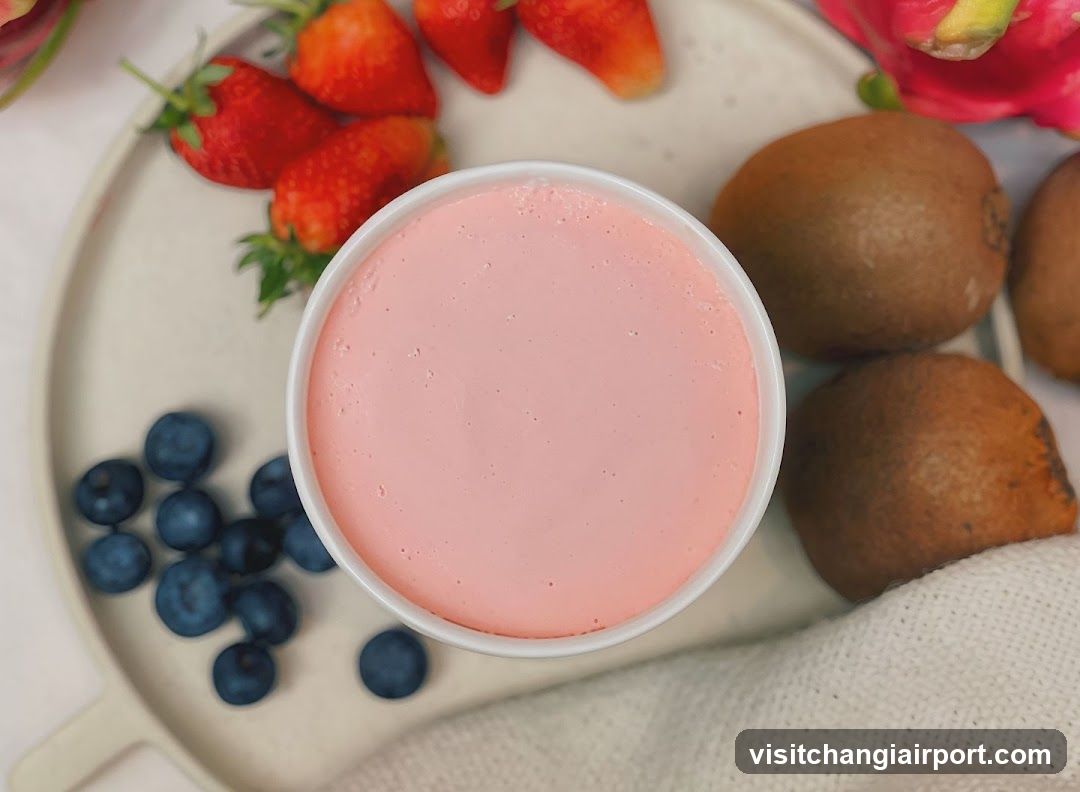 Pink Smoothie with Fruits