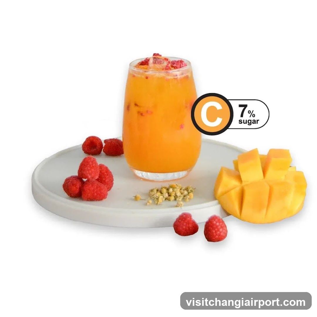 Orange Drink with Mango and Raspberries