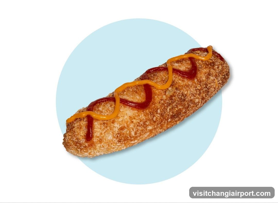 Corn Dog with Ketchup and Mustard