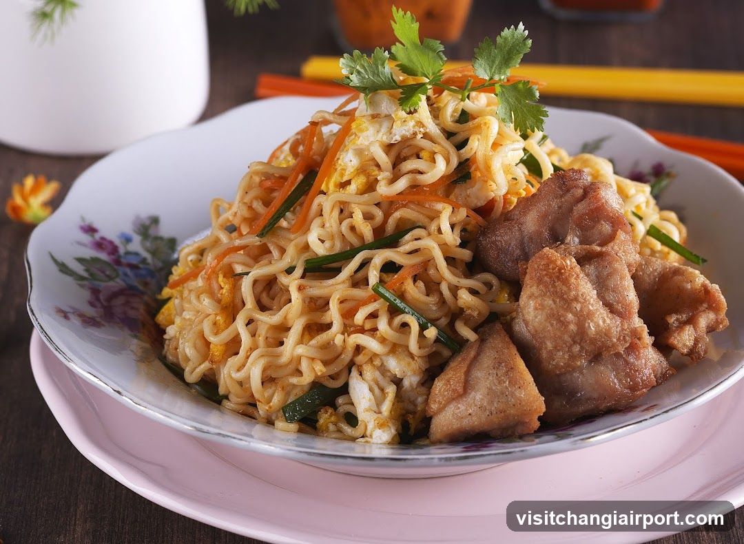 Noodles with meat and vegetables