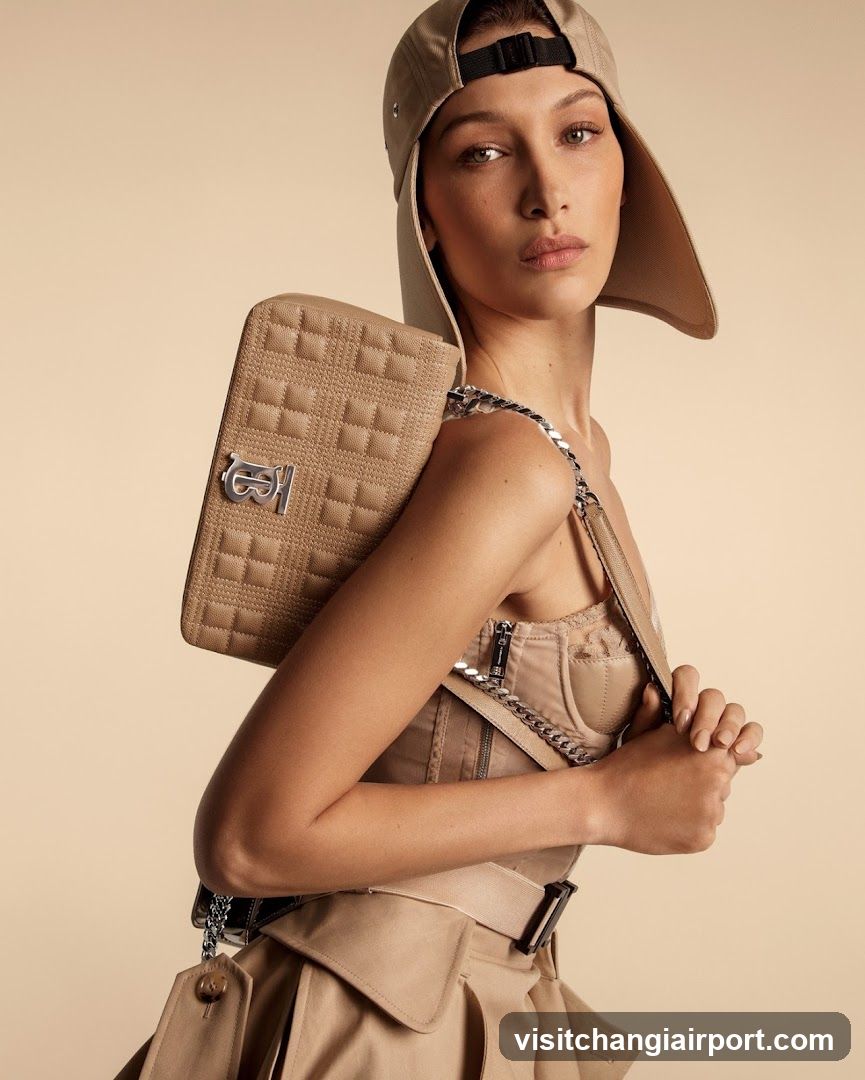 Fashion Model with Quilted Bag