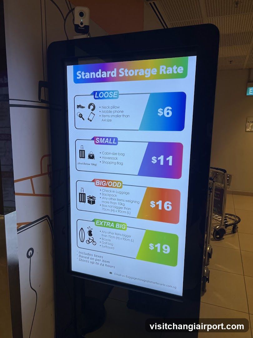 Standard Storage Rate Signage