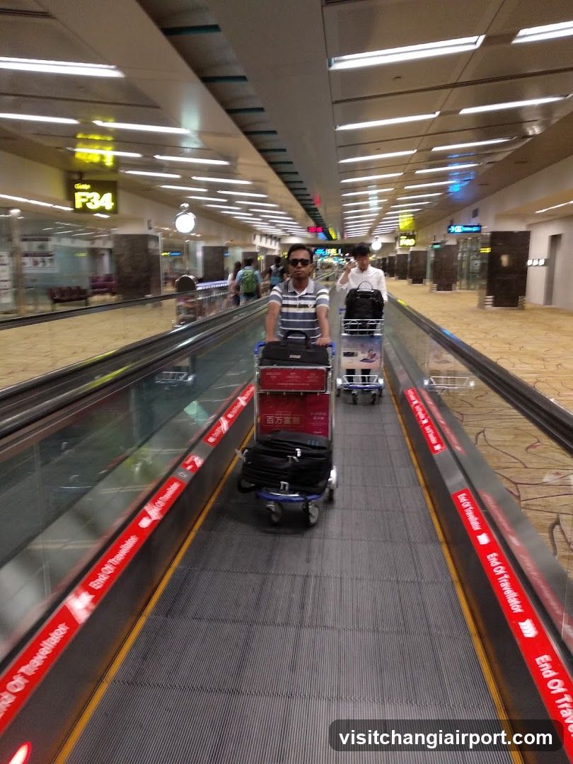 Airport Terminal Interior with Moving Walkway