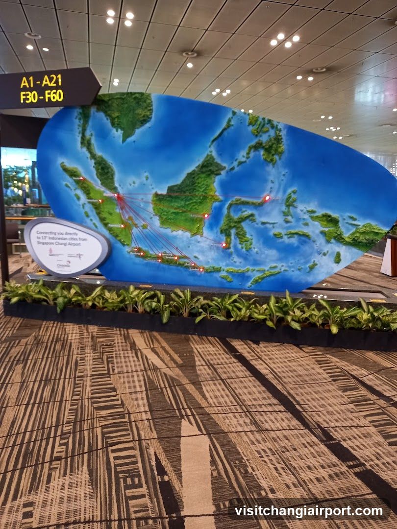Southeast Asia Map Display at Airport Terminal