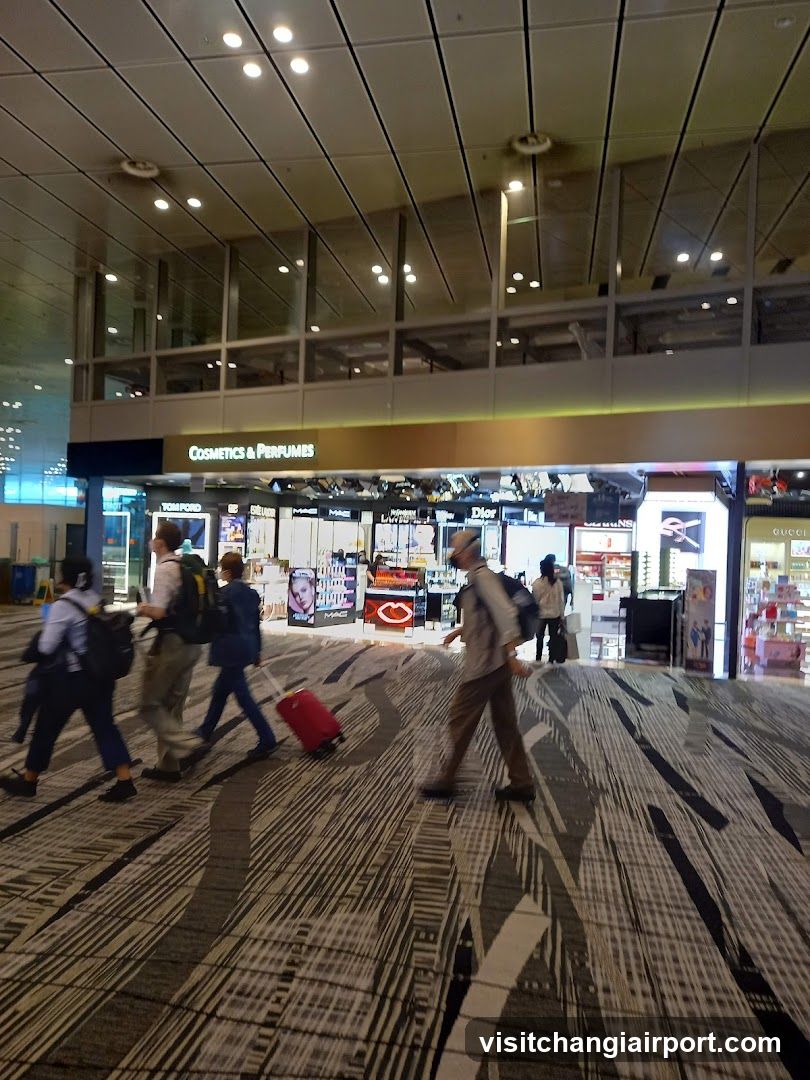 Airport Terminal Interior with Cosmetics Store