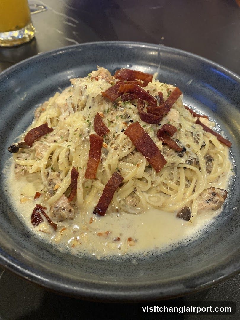 Creamy Pasta with Bacon and Mushrooms