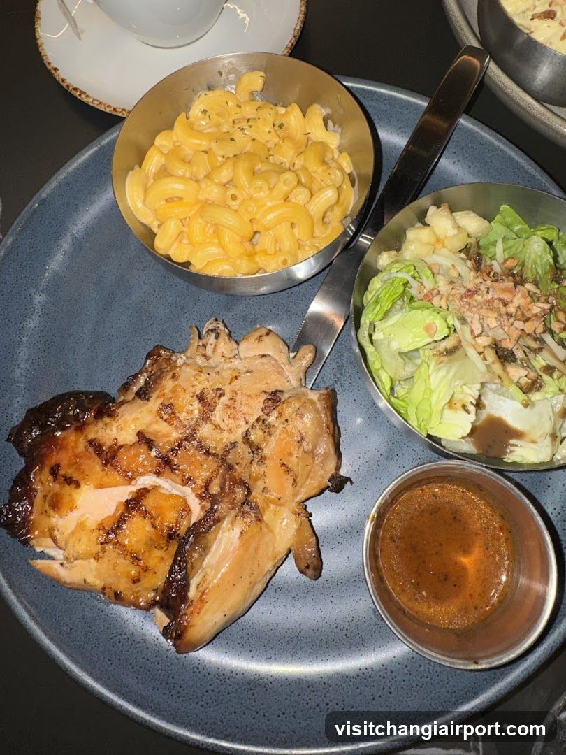 Grilled Chicken Meal with Macaroni and Salad