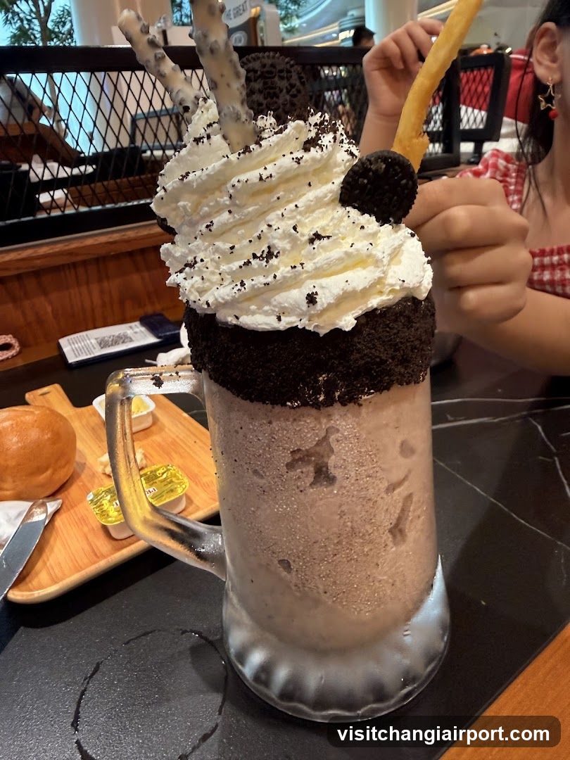 Oreo Milkshake with Whipped Cream and Cookie Crumbs