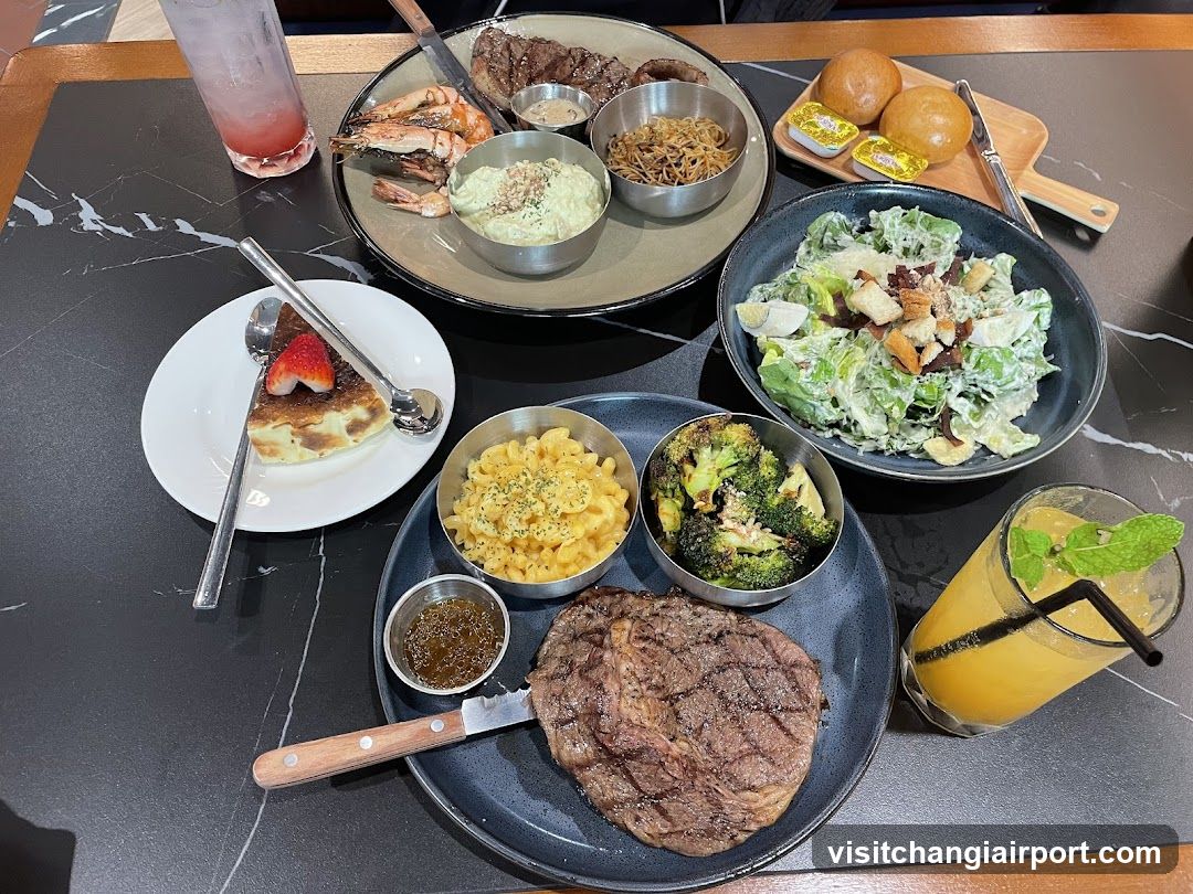 Steak and Salad Meal Spread