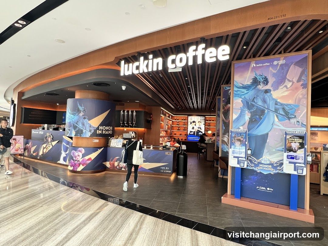 Luckin Coffee Store Interior with Honor in Hand Collaboration
