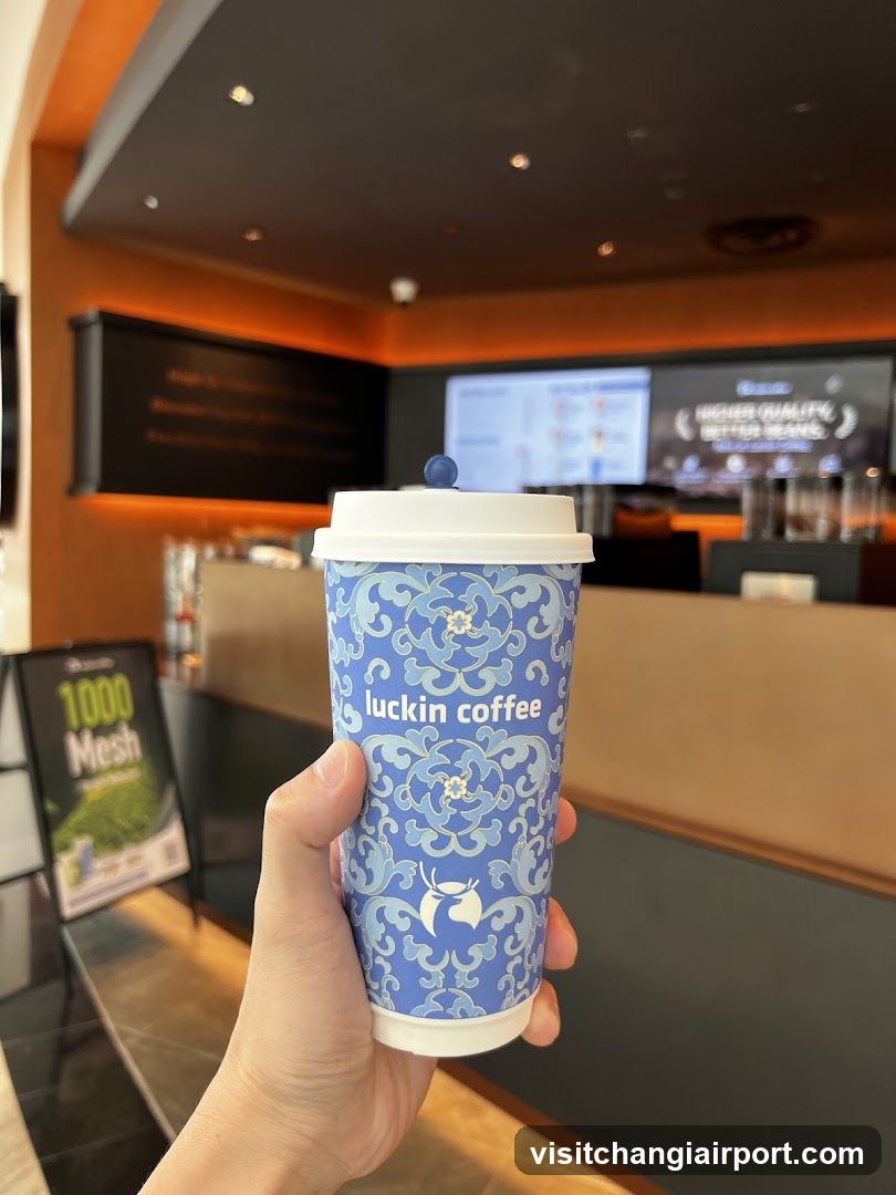 Luckin Coffee Cup in Store Interior