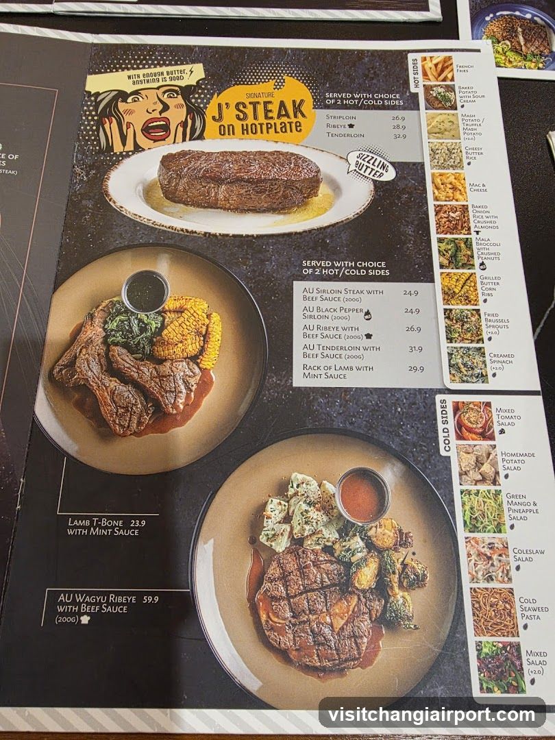 J's Steak on Hotplate Menu
