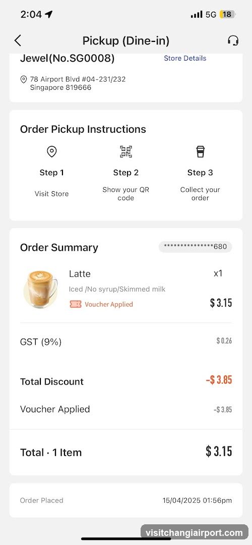 Order Pickup Instructions - Jewel Singapore