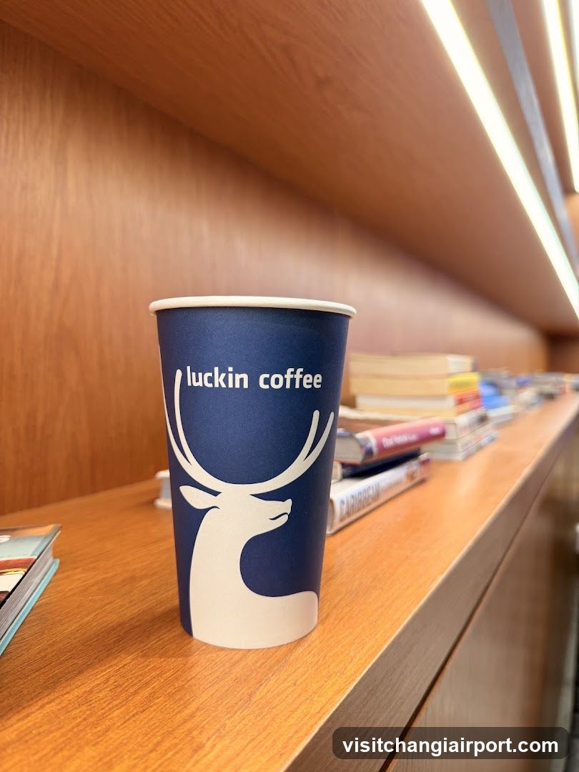 Luckin Coffee Cup on Shelf