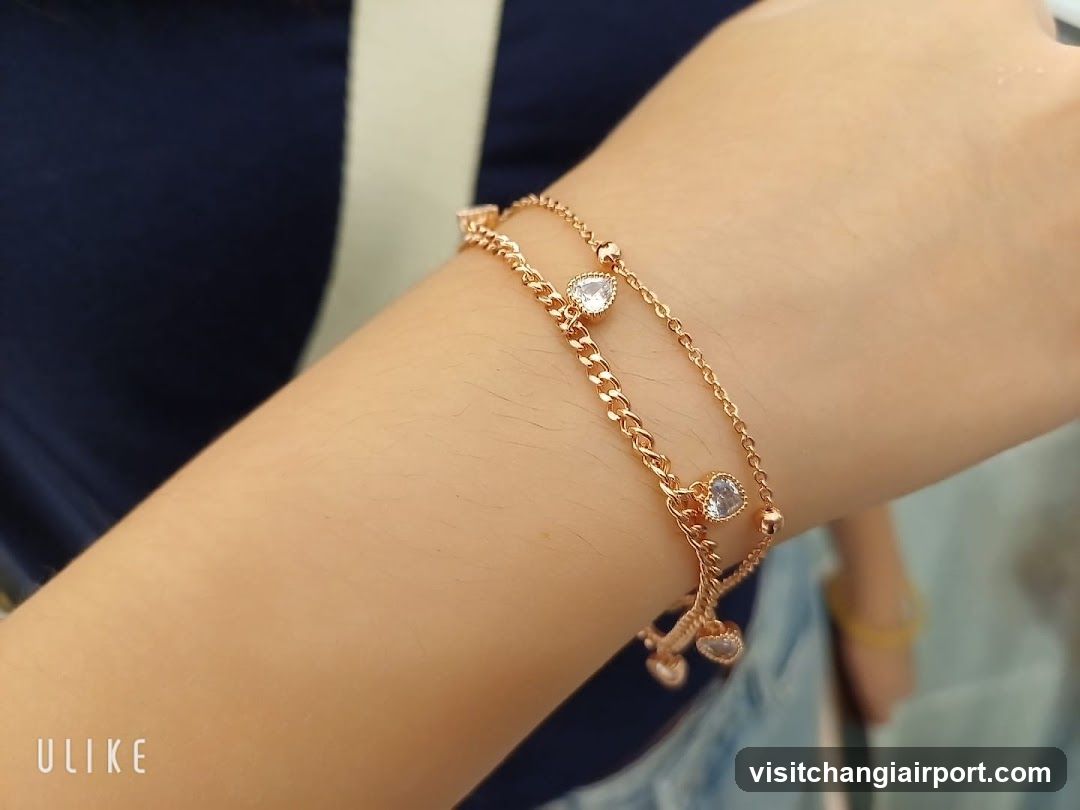 Rose Gold Bracelet with Crystal Accents