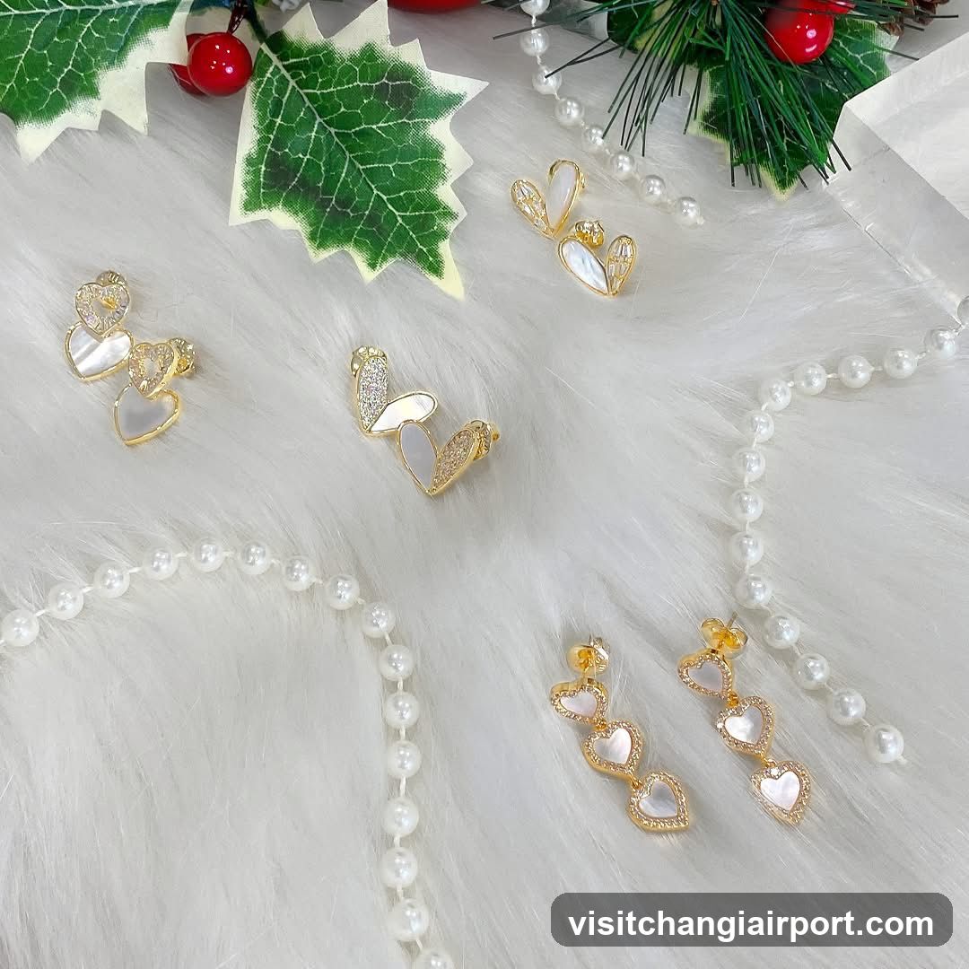 Jewelry Display with Pearls and Holly