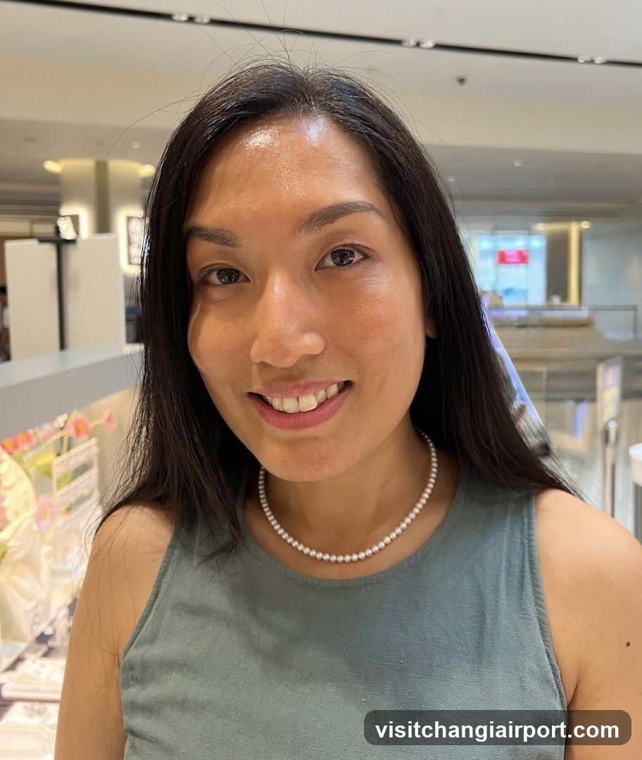 Woman in a mall interior