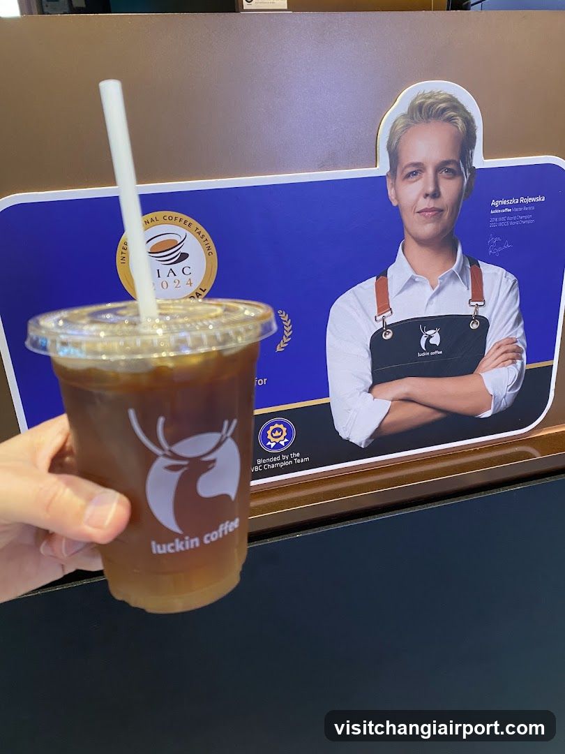 Luckin Coffee Iced Drink with Staff Poster