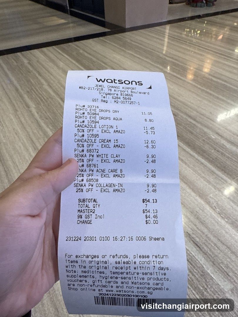 Watsons Receipt