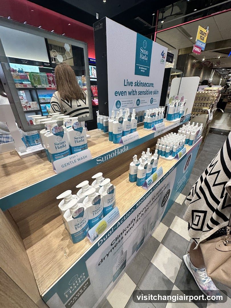Sunohada skincare display in store