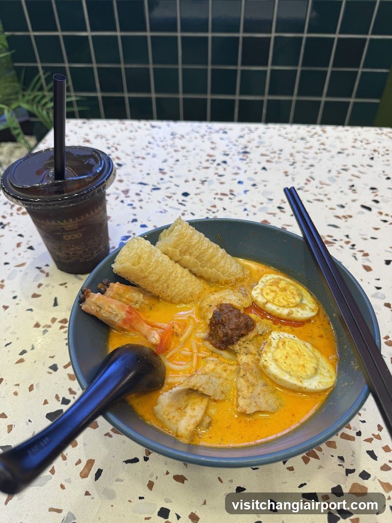 Curry Laksa Bowl with Drink