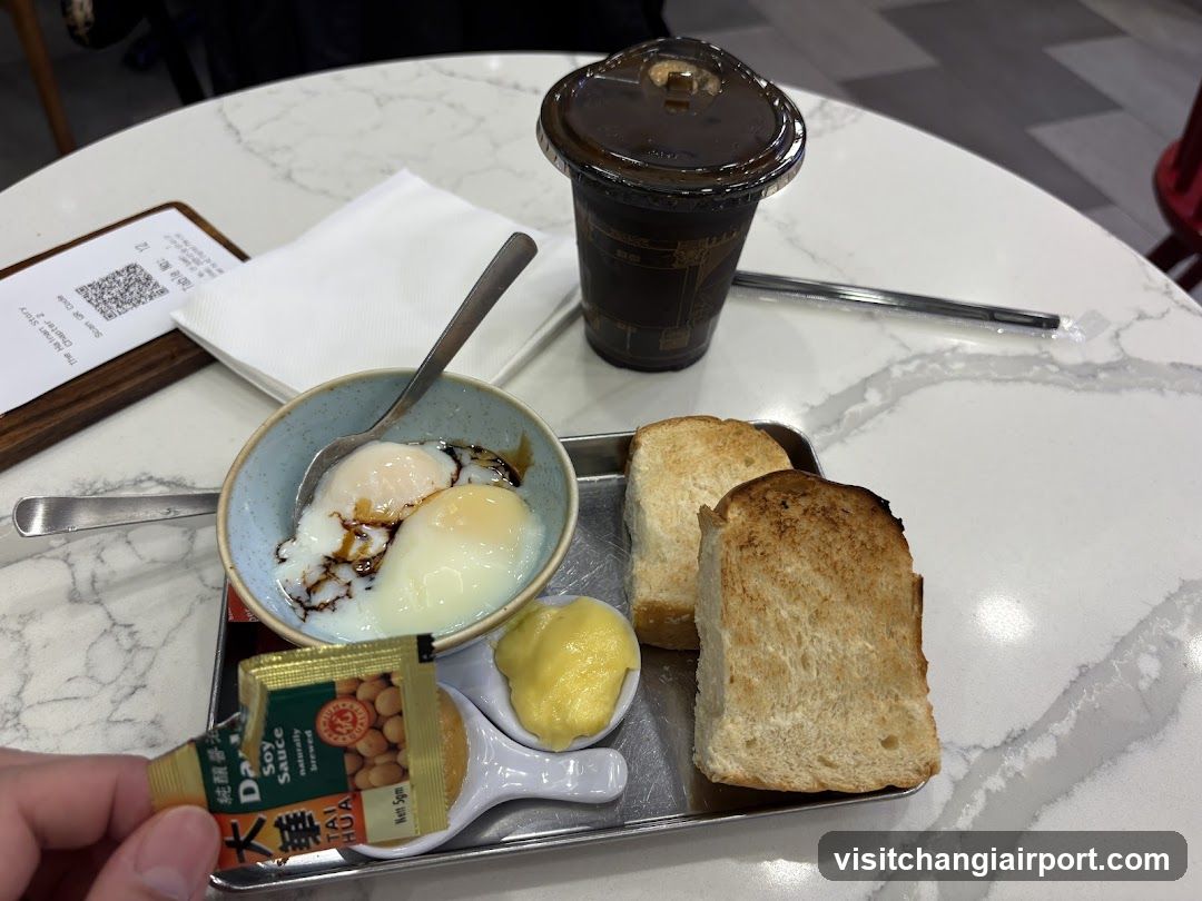 Breakfast Meal with Toast and Eggs