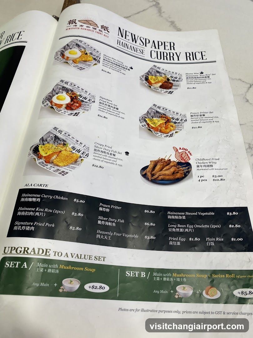 Newspaper Curry Rice Menu