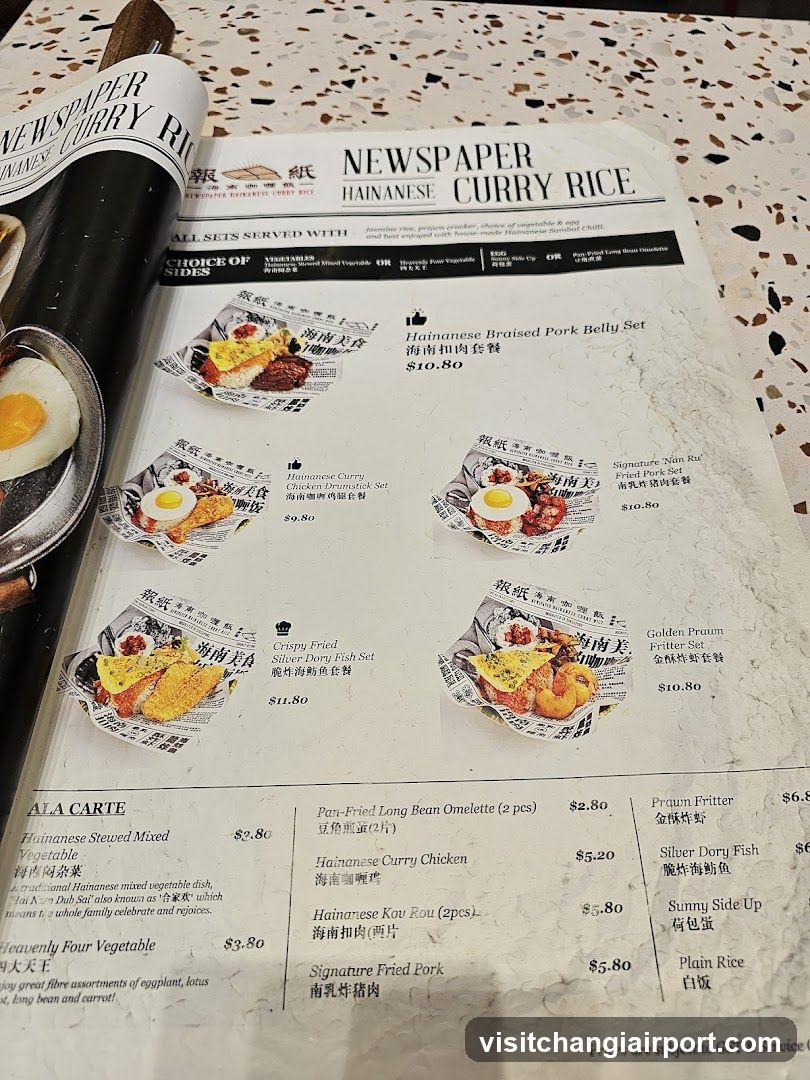 Newspaper Hainanese Curry Rice Menu