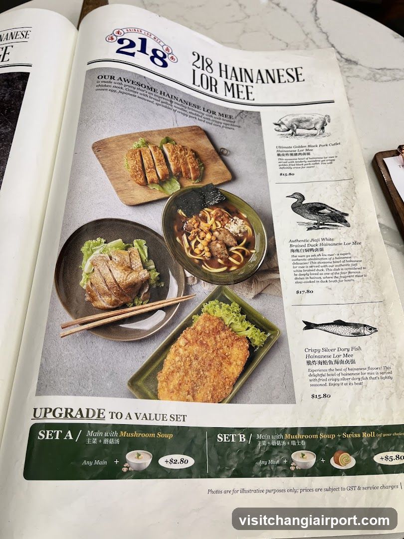 218 Hainanese Lor Mee Menu Page