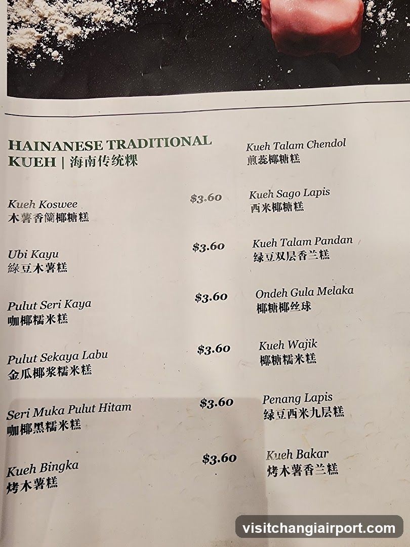 Hainanese Traditional Kueh Menu