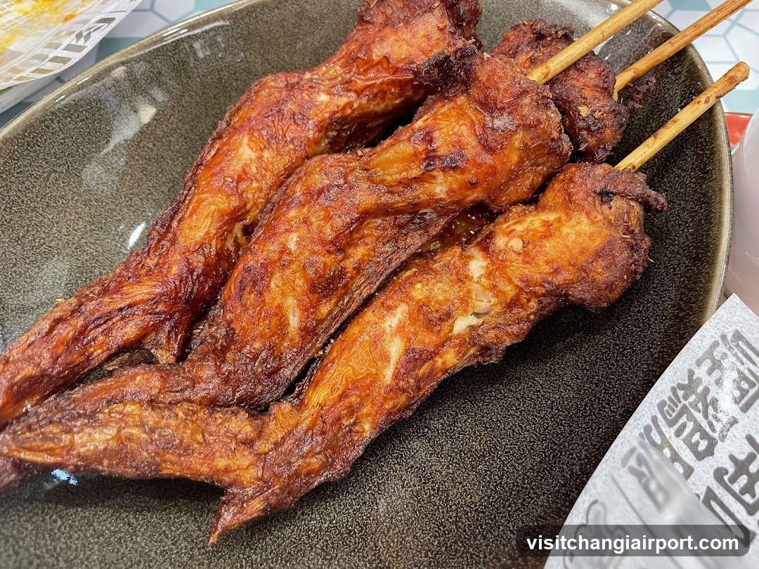 Fried Chicken Wings on Skewers
