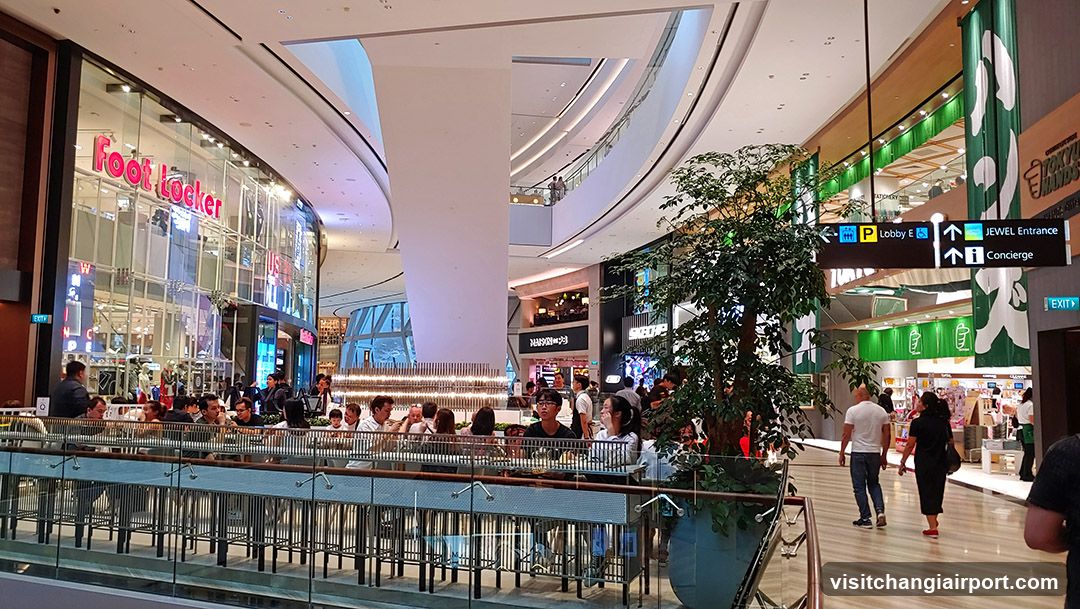 Shopping Mall Interior with Foot Locker Storefront