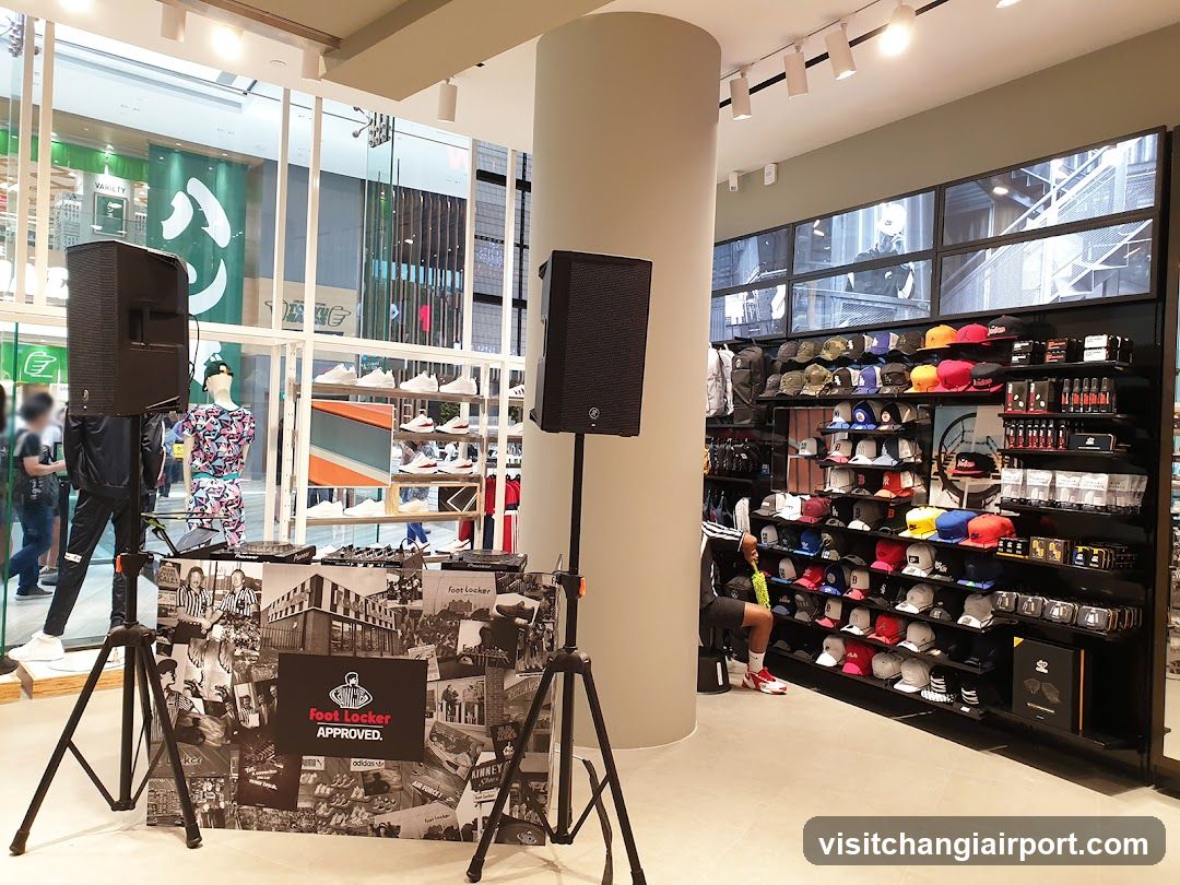 Store Interior with Audio Setup and Merchandise Display