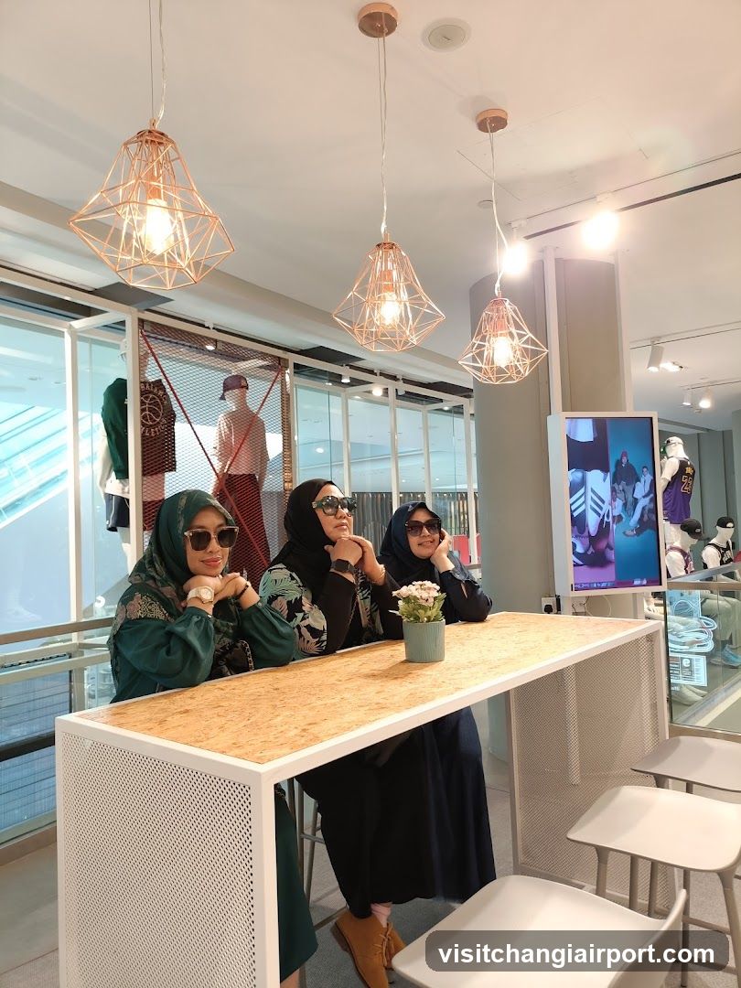 Women at a bar counter in a mall