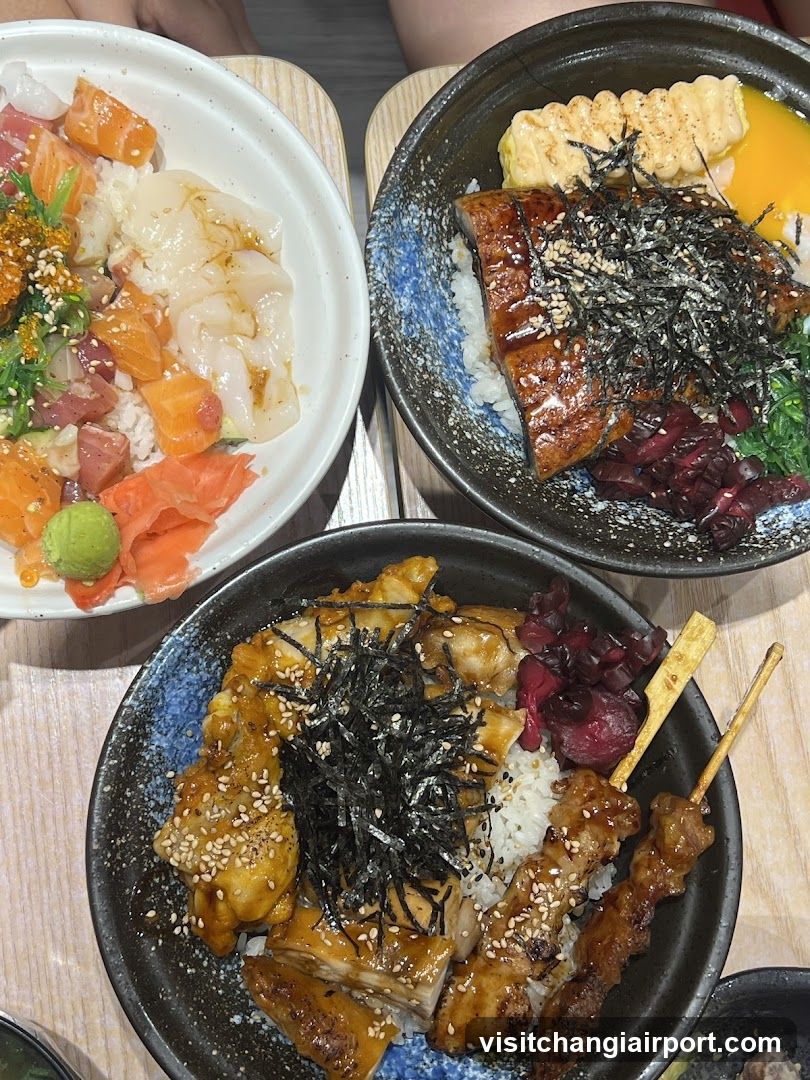 Japanese-style rice bowls and poke bowl