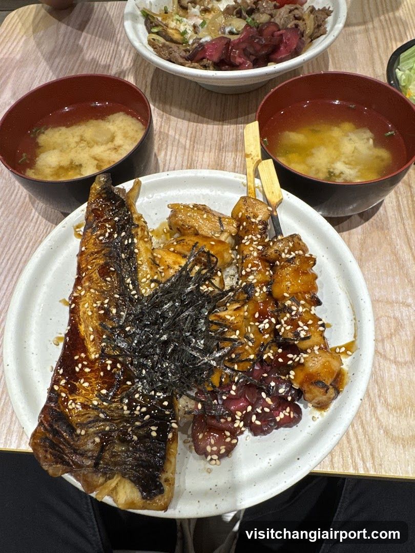 Grilled Eel and Chicken Rice Bowl