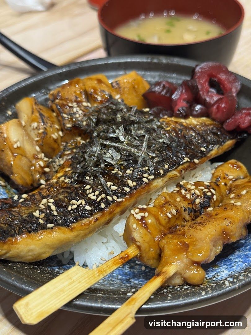 Grilled Eel and Chicken Skewer Bowl