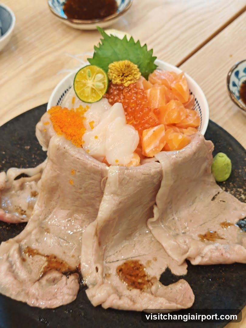Sashimi Bowl with Raw Fish and Tofu