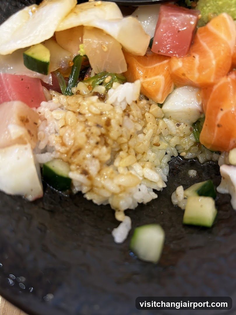 Sushi Bowl with Raw Fish and Rice