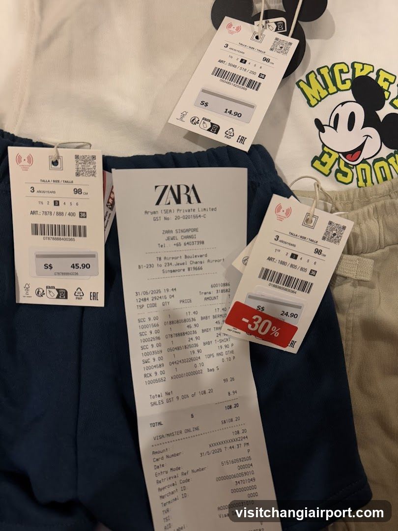 Clothing Tags and Receipts