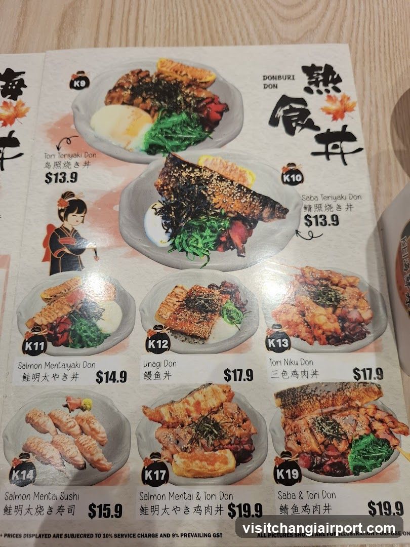 Japanese Donburi Menu