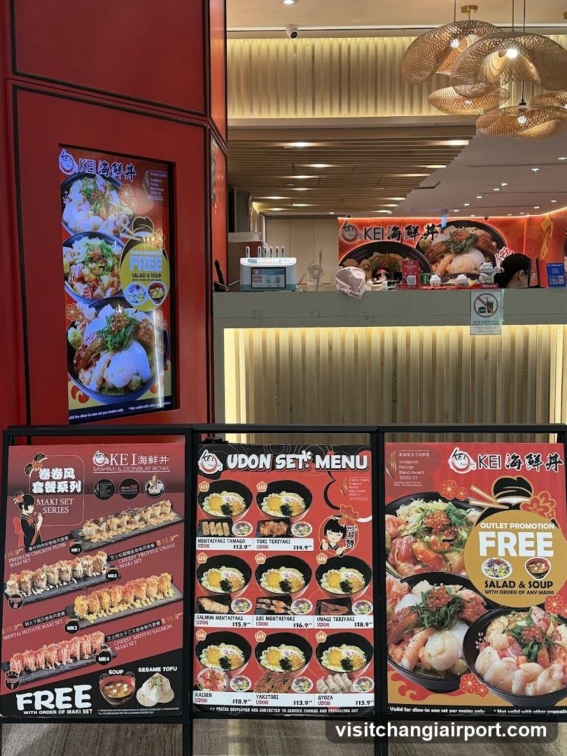 KEI Udon & Ramen Restaurant Interior and Menu Display