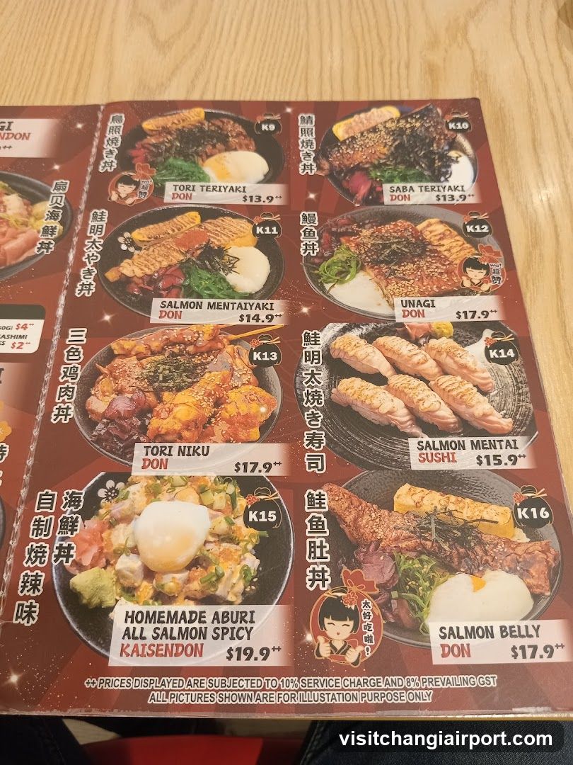 Japanese Donburi and Sushi Menu