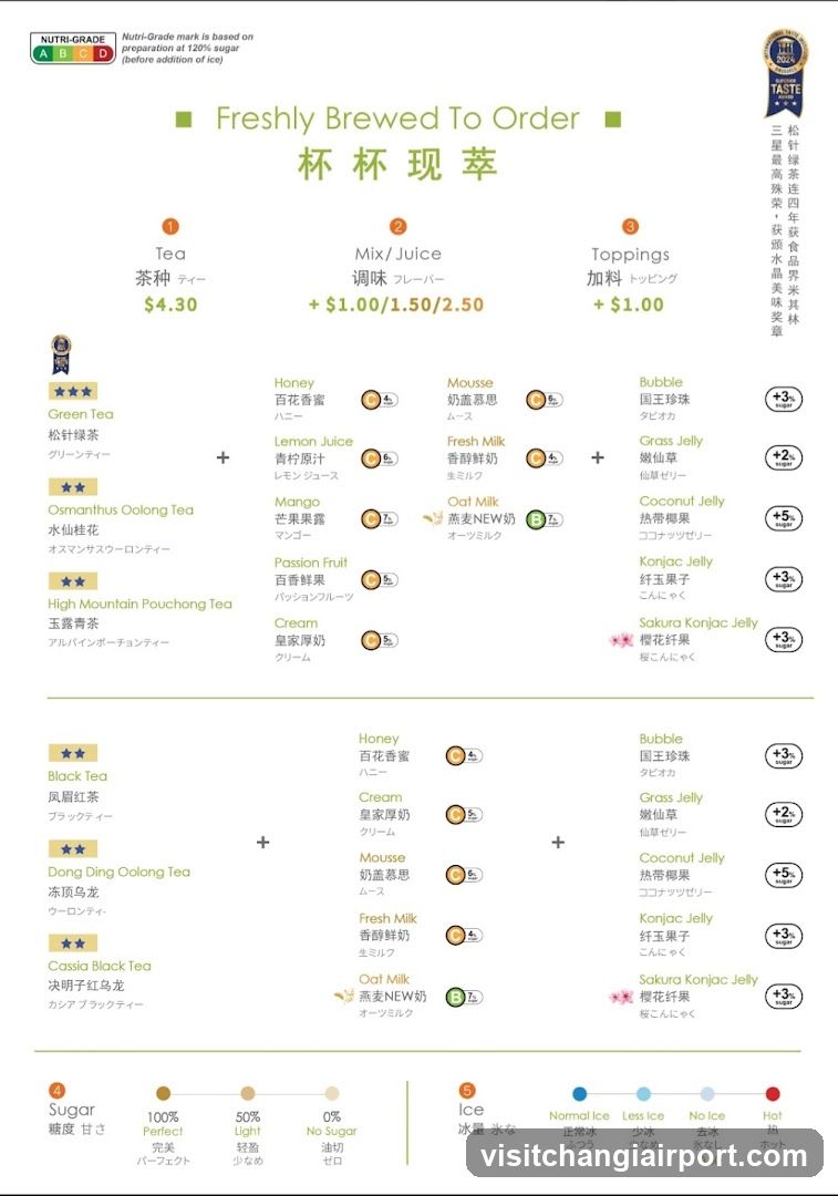 Freshly Brewed To Order Menu