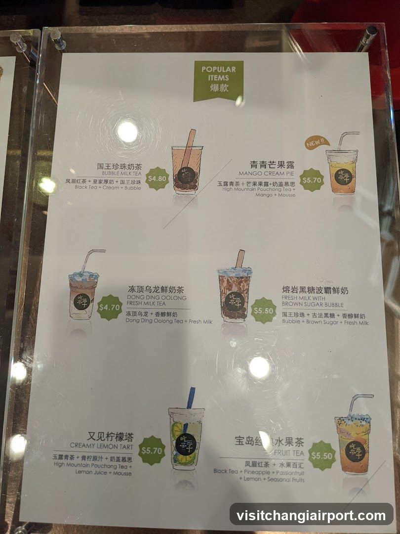 Boba Tea Menu
