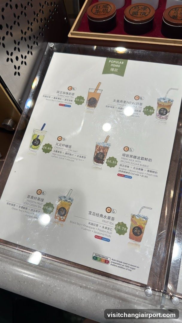 Boba Tea Menu Display