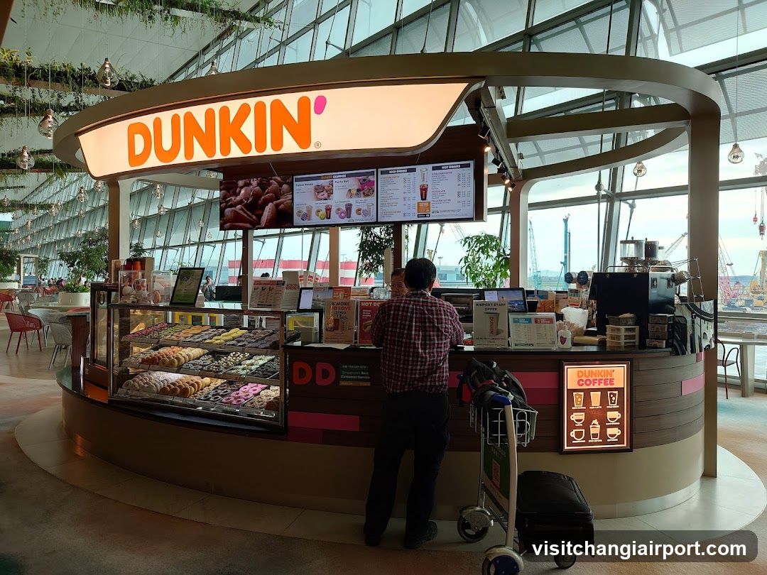 Dunkin' Donuts kiosk in airport terminal