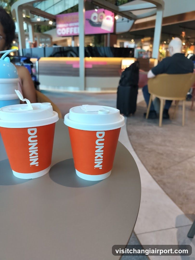 Dunkin' Coffee Cups on a Table