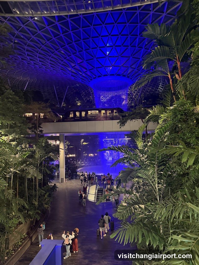 Indoor Garden with Blue Lighting